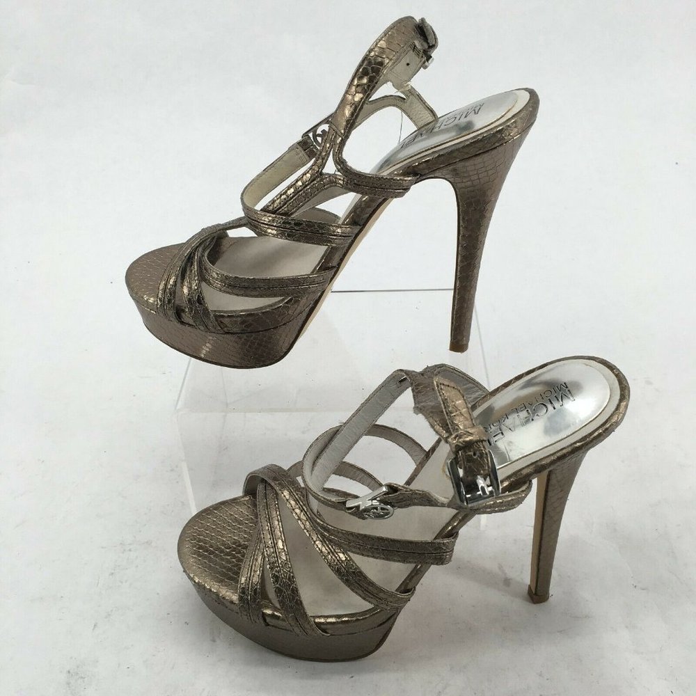 Michael Kors Snakeskin Strappy Open Toe Stiletto